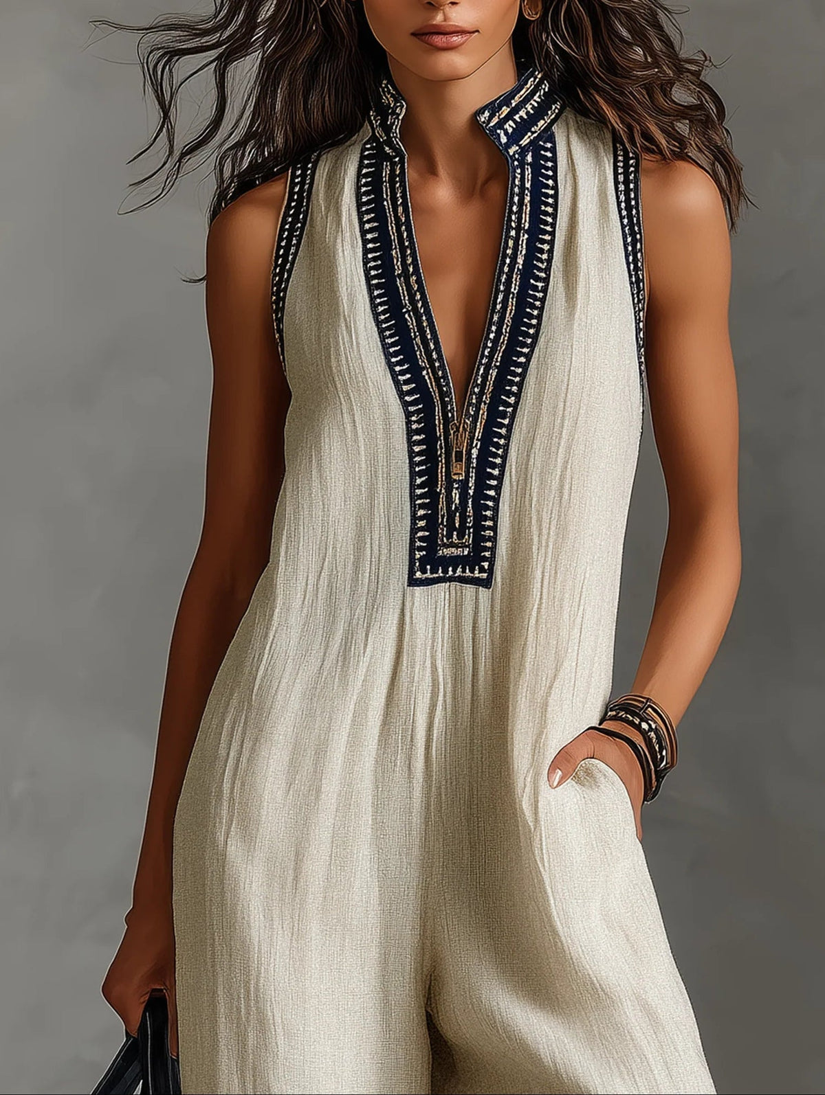 Giselle™ Sleeveless Zip-Front Jumpsuit