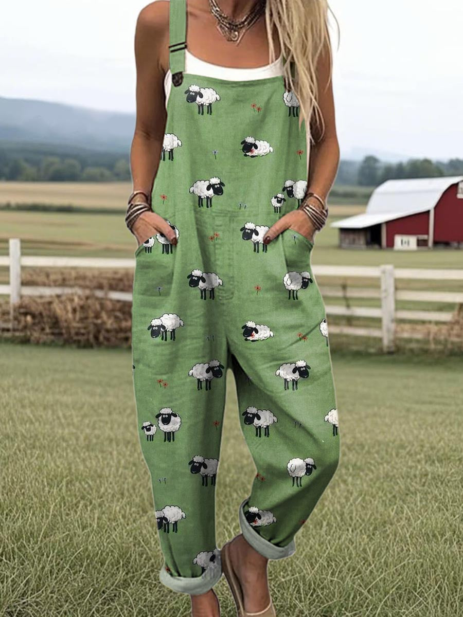 Phoebe™ Printed Wide-Leg Dungarees