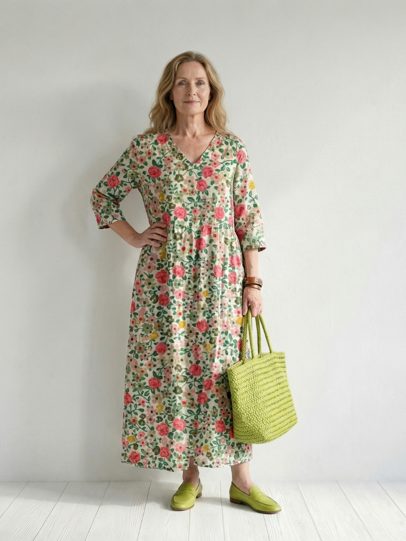 Colin | Scatter Flower Midi Dress
