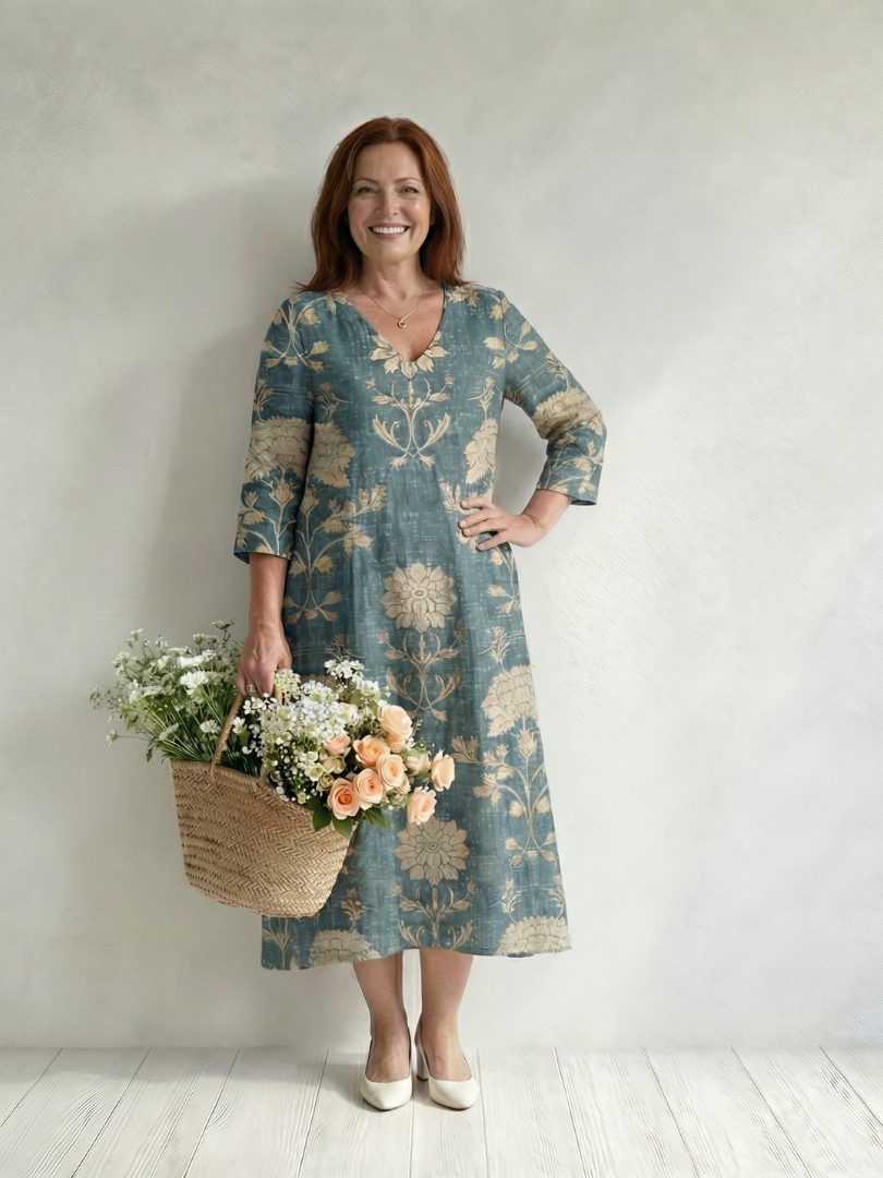 Skye | Gentle Shape Floral Midi Dress