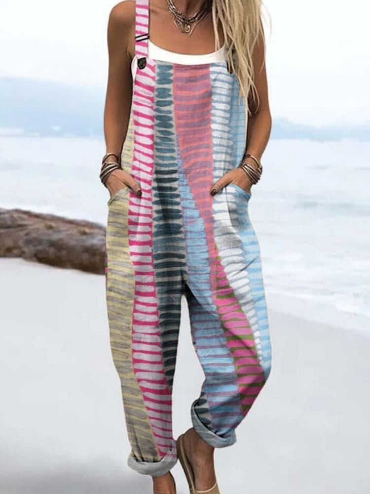 Phoebe™ Printed Wide-Leg Dungarees