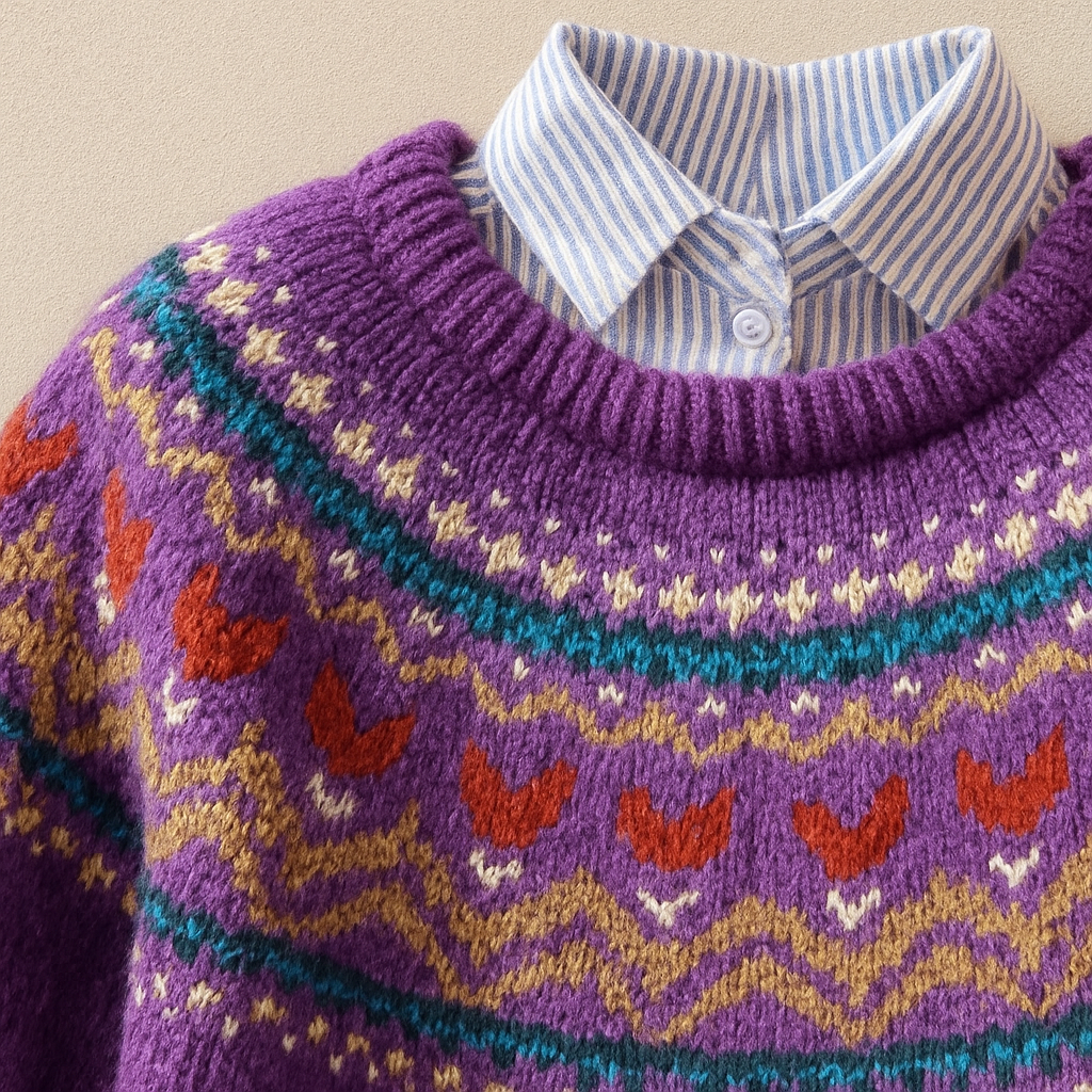 Adelphia™ Purple Vintage Sweater