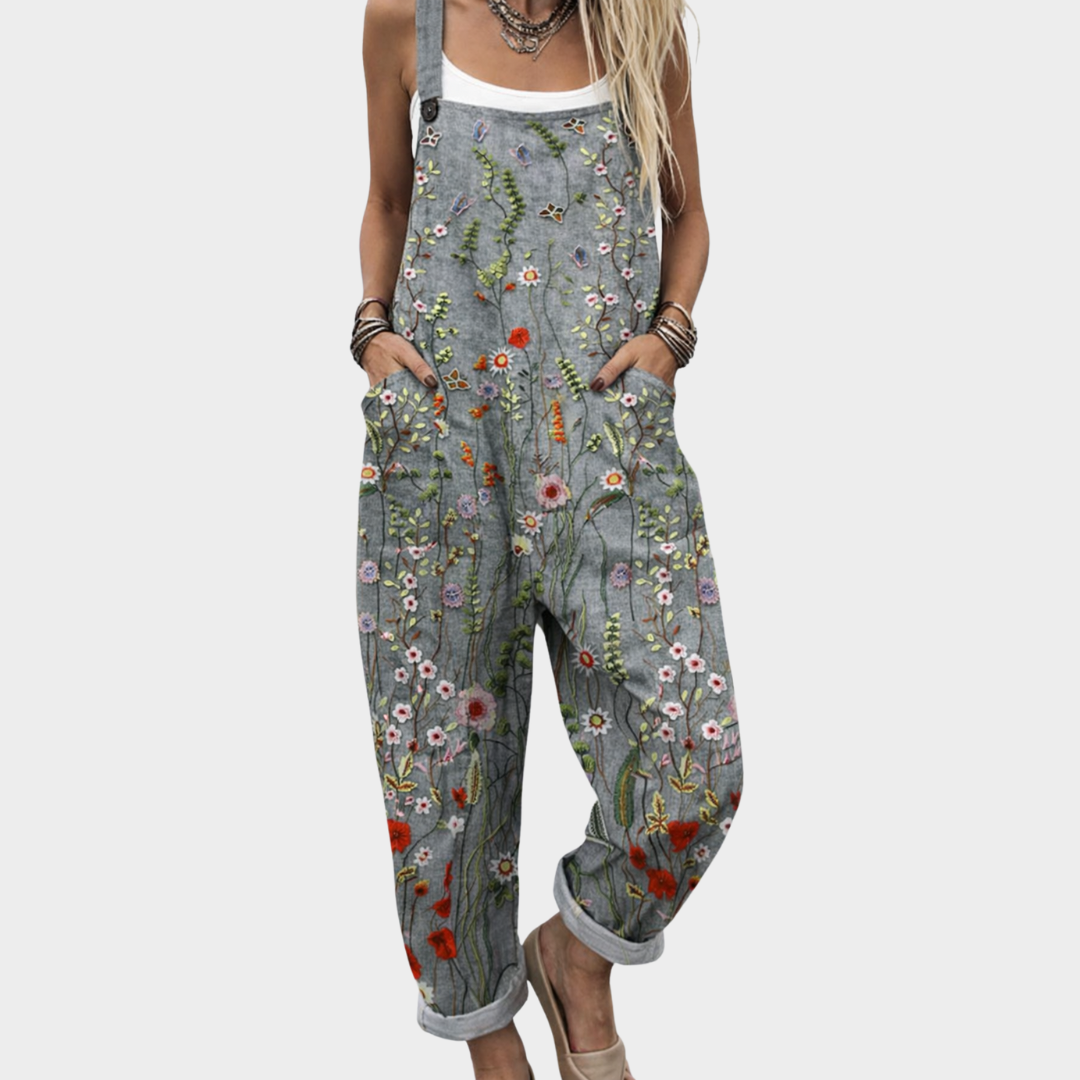 Phoebe™ Printed Wide-Leg Dungarees