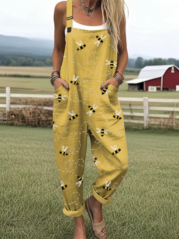 Phoebe™ Printed Wide-Leg Dungarees