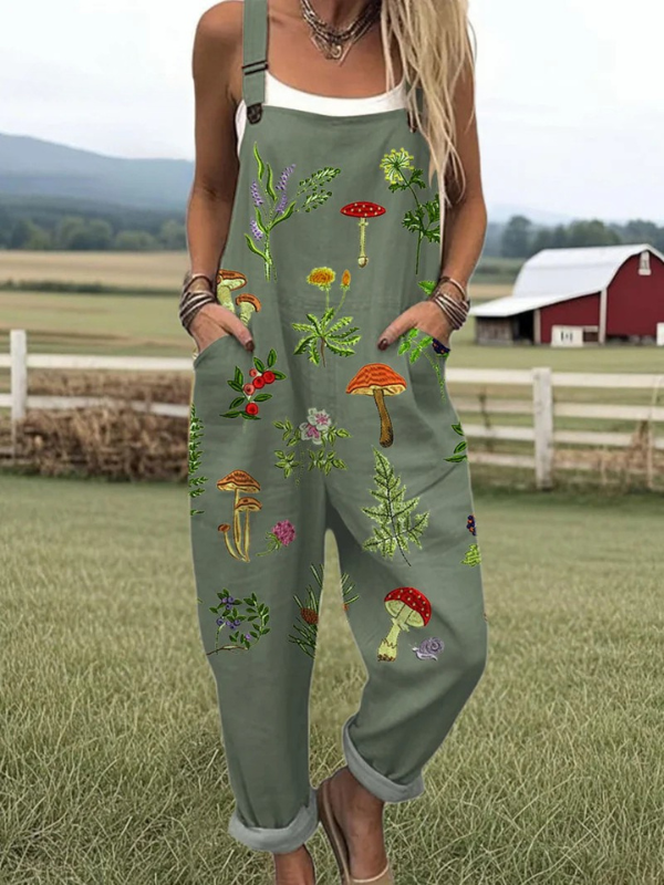 Phoebe™ Printed Wide-Leg Dungarees