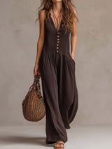 Glennis™ Ruffled V-Neck Wide-Leg Jumpsuit