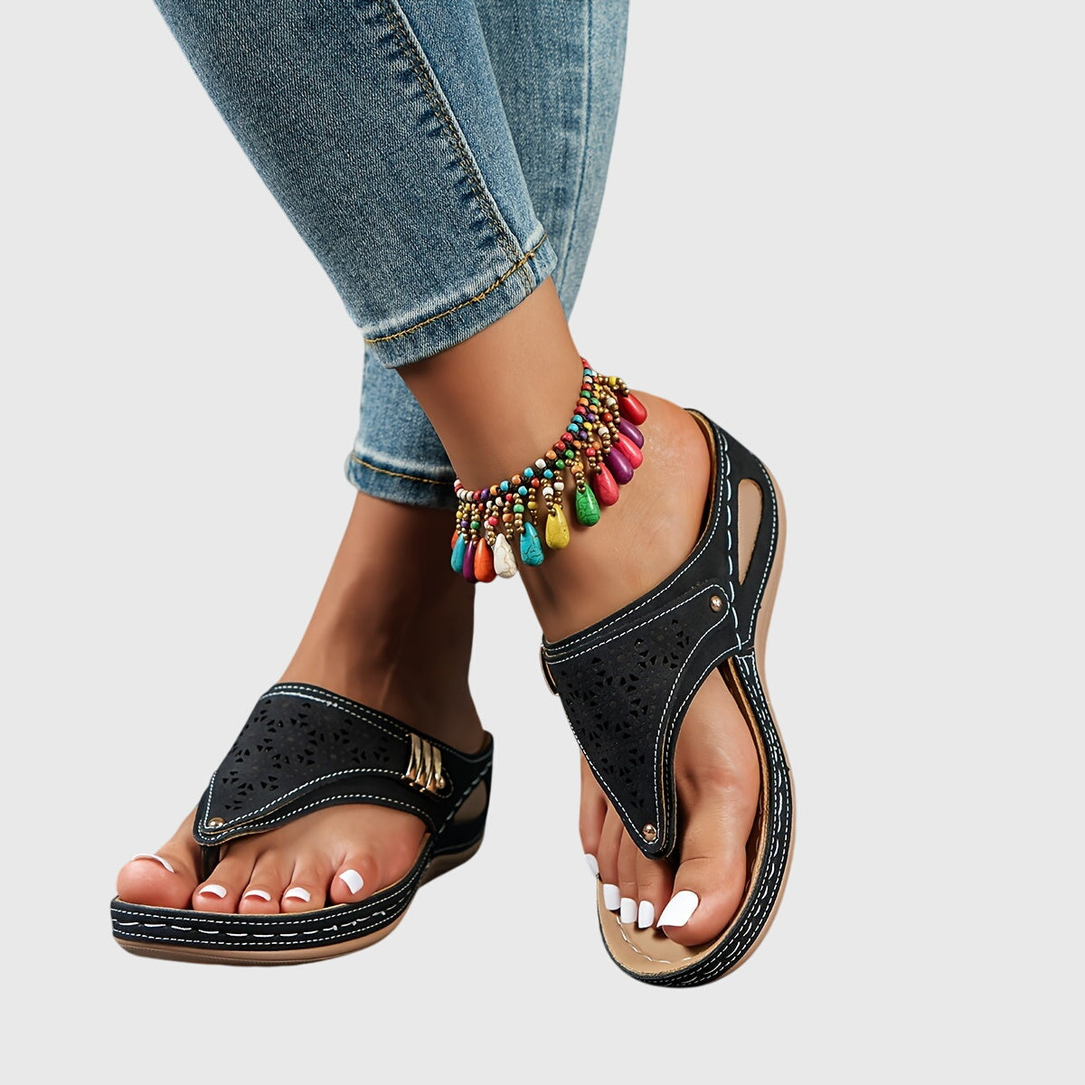 Silvana™ Striped Flip-Flop Sandals