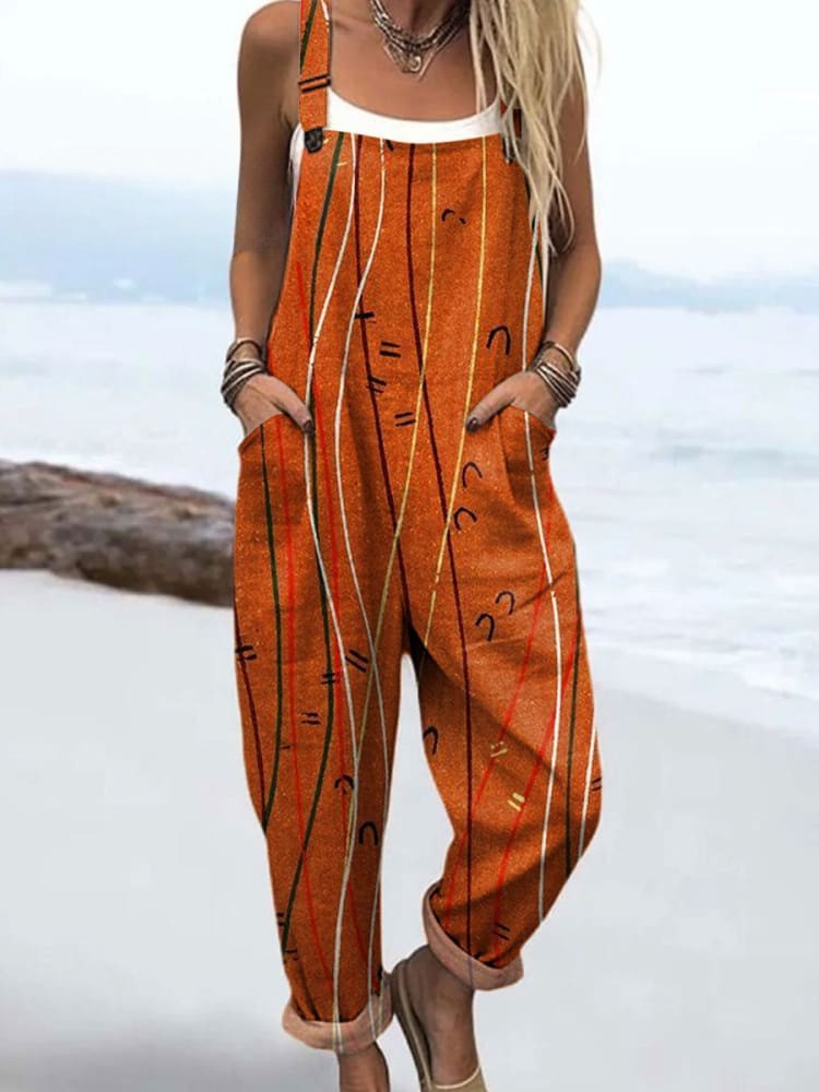 Phoebe™ Printed Wide-Leg Dungarees