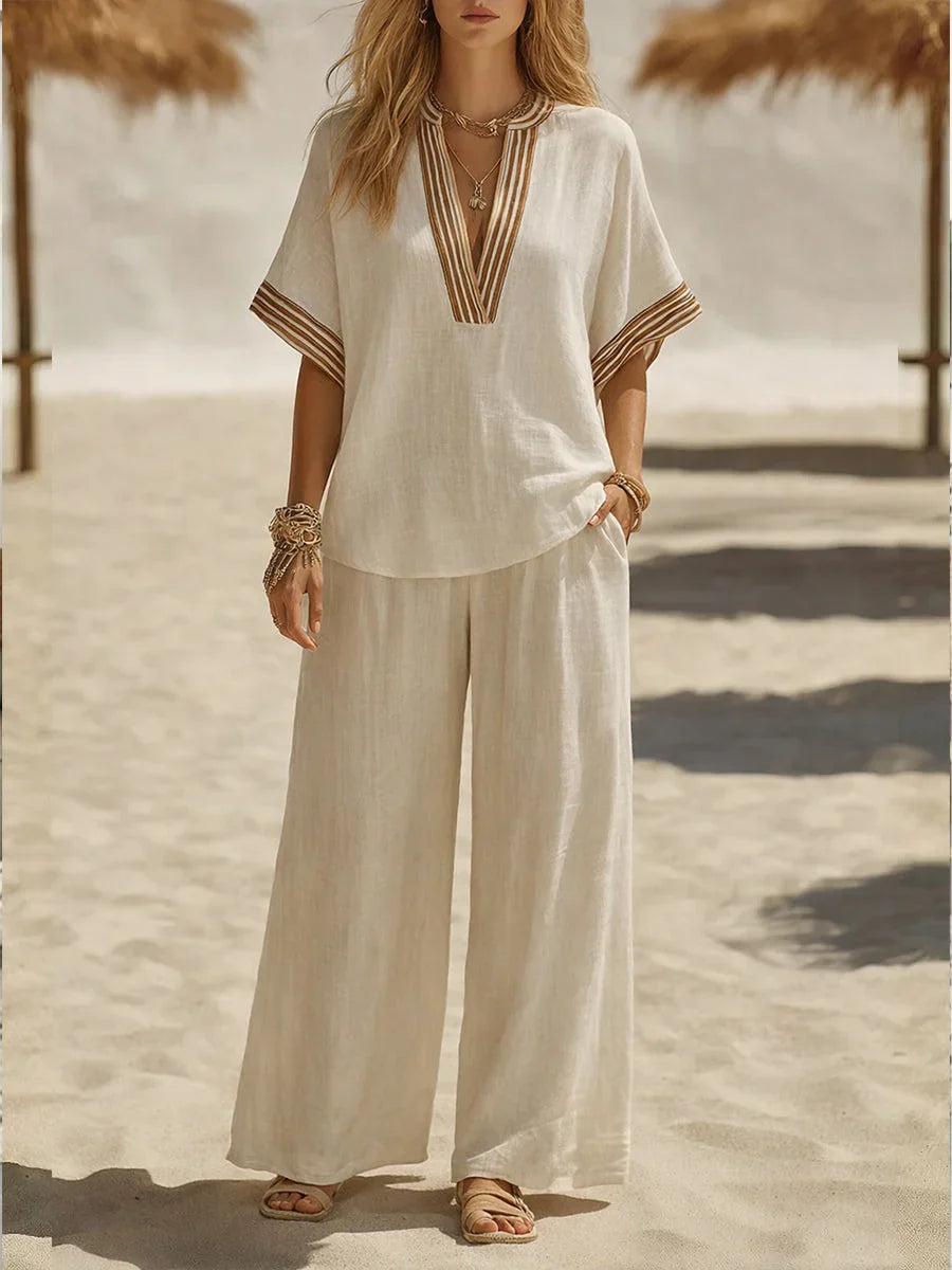 Maribel | Relaxed V-Neck Two-Piece Set