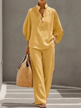 Noelle | Relaxed Button Two-Piece Set